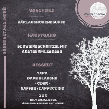 Donnerstags - Menü
