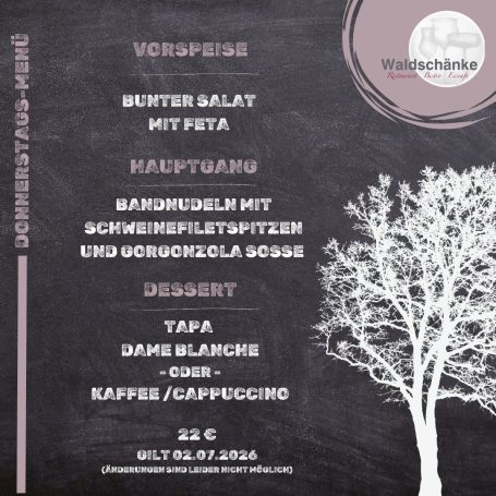 Donnerstags - Menü