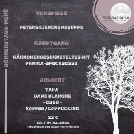 Donnerstags - Menü
