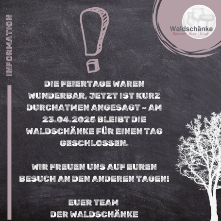Geschlossen am 24.04.25 