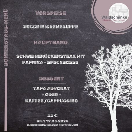 Donnerstags - Menü