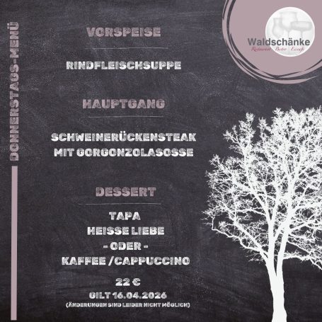 Donnerstags - Menü