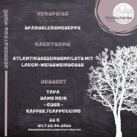 Donnerstags - Menü